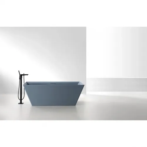 Ванна из литьевого мрамора Abber Berlin AM9912G 170x75 см, отдельностоящая, серый матовый