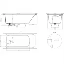 Ванна из литьевого мрамора Salini S-Sense Orlanda Kit 102112GF 180x80 см, покраска по RAL глянец полностью