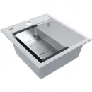 Кухонная мойка Paulmark Stepia PM114651-WH+A375-BS 46x51 см, белый