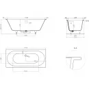 Ванна из литьевого мрамора Salini S-Stone Ornella Axis Kit 103523MF 170,5x75,5 см, покраска по RAL матовый полностью