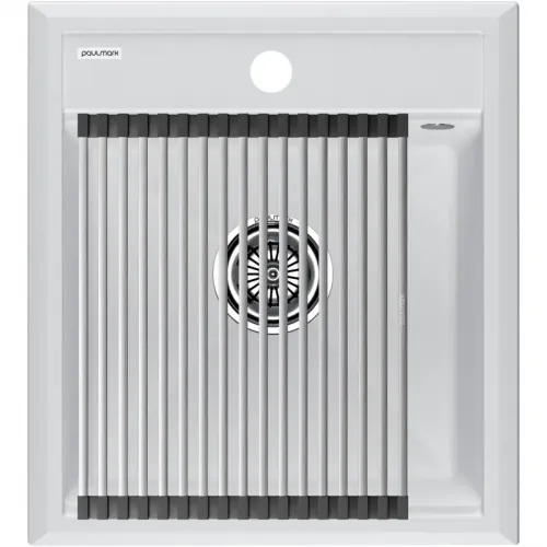 Кухонная мойка Paulmark Stepia PM114651-WH+R375-BS 46x51 см, белый