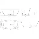 Ванна из литьевого мрамора Salini S-Sense Sofia 102519GF 185x90 см, отдельностоящая, покраска по RAL глянец полностью