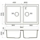 Кухонная мойка Tetogranit Omoikiri Tedori 86-2-WH белый 4993927