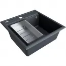 Кухонная мойка Paulmark Stepia PM115051-AN+A375-BS 50x51 см, антрацит