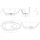 Ванна из литьевого мрамора Salini S-Stone Paola 101511SM Classic 160x77 см, отдельностоящая, белый матовый