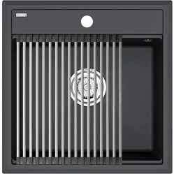 Кухонная мойка Paulmark Stepia PM115051-AN+R375-BS 50x51 см, антрацит
