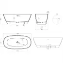Ванна из литьевого мрамора Salini S-Sense Sofia Light 103711G 164,5x75,5 см, отдельностоящая, белый глянец