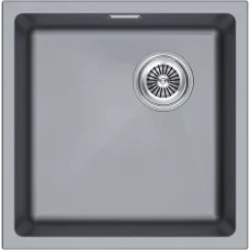 Кухонная мойка Paulmark Lumi LU45SK-GRM 45,5x44 см, серый металлик
