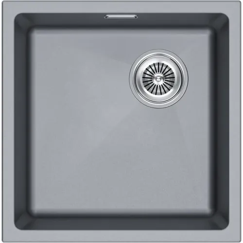 Кухонная мойка Paulmark Lumi LU45SK-GRM 45,5x44 см, серый металлик