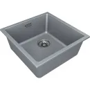 Кухонная мойка Paulmark Lumi LU45SK-GRM 45,5x44 см, серый металлик