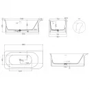Ванна из литьевого мрамора Salini S-Stone Ninfea 102721MF 180x82 см, отдельностоящая, покраска по RAL матовый полностью
