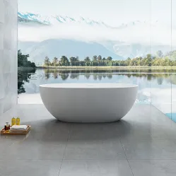 Ванна из литьевого мрамора Vincea VBT-6S01MW 170x75 см отдельностоящая, белый матовый