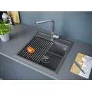 Кухонная мойка Paulmark Stepia PM115051-DG+R375-BS 50x51 см, графит