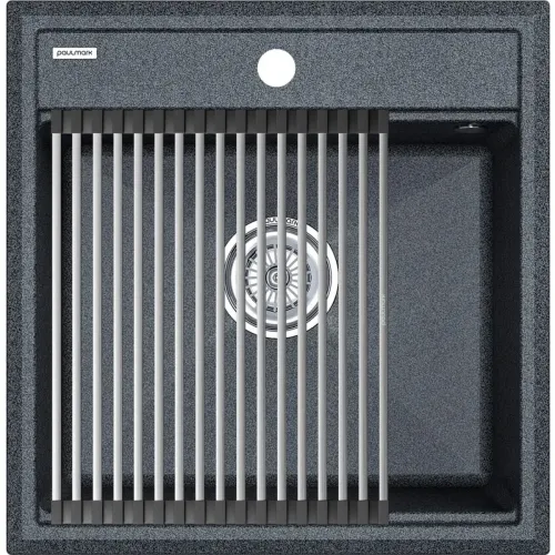 Кухонная мойка Paulmark Stepia PM115051-DG+R375-BS 50x51 см, графит