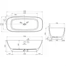 Ванна из литьевого мрамора Vincea VBT-6S02MW 170x75 см, отдельностоящая, белый матовый