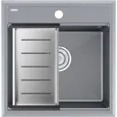 Кухонная мойка Paulmark Stepia PM115051-GRM+A375-BS 50x51 см, серый металлик