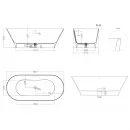 Ванна из литьевого мрамора Salini S-Sense Mona 102911GF 180,7x81,5 см, отдельностоящая, покраска по RAL глянец полностью