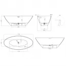 Ванна из литьевого мрамора Salini S-Sense Diva 102211GF 178x85,5 см, отдельностоящая, покраска по RAL глянец полностью