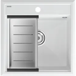 Кухонная мойка Paulmark Stepia PM115051-WH+A375-BS 50x51 см, белый