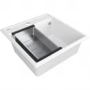Кухонная мойка Paulmark Stepia PM115051-WH+A375-BS 50x51 см, белый
