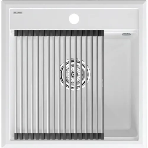 Кухонная мойка Paulmark Stepia PM115051-WH+R375-BS 50x51 см, белый