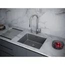 Кухонная мойка Paulmark Lumi LU55-GRM 55,5x46 см, серый металлик