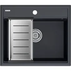 Кухонная мойка Paulmark Stepia PM115951-AN+A375-BS 59x51 см, антрацит