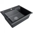 Кухонная мойка Paulmark Stepia PM115951-AN+R375-BS 59x51 см, антрацит