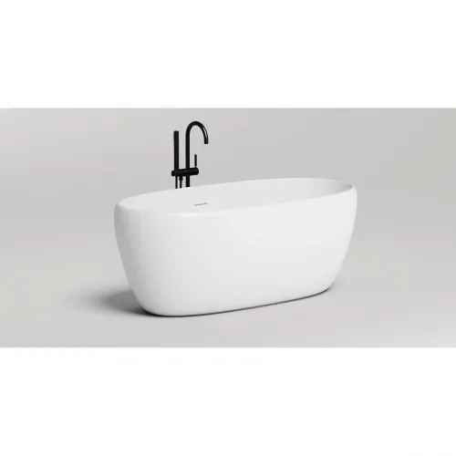 Ванна из литьевого мрамора Salini S-Stone Luce 100122M 150x75 см, отдельностоящая, белый матовый