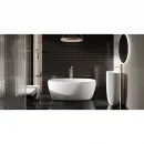 Ванна из литьевого мрамора Salini S-Stone Luce 100122M 150x75 см, отдельностоящая, белый матовый