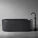 Ванна из литьевого мрамора Abber Stuttgart AM9925B 170x75 см, отдельностоящая, черный матовый