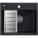 Кухонная мойка Paulmark Stepia PM115951-BLM+A375-BS 59x51 см, черный металлик