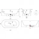 Ванна из литьевого мрамора Salini S-Sense Perla 1049101GF 170x80 см, отдельностоящая, покраска по RAL глянец полностью
