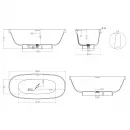 Ванна из литьевого мрамора Salini S-Stone Greca 103121MF 180x80 см, отдельностоящая, покраска по RAL матовый полностью