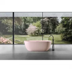 Ванна из литьевого мрамора Abber Frankfurt AM9941MP 170x75 см, отдельностоящая, розовый матовый