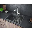 Кухонная мойка Paulmark Stepia PM115951-DG+R375-BS 59x51 см, графит