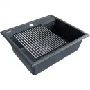 Кухонная мойка Paulmark Stepia PM115951-DG+R375-BS 59x51 см, графит