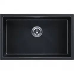 Кухонная мойка Paulmark Lumi LU74-BLM 74x46 см, черный металлик