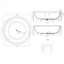 Ванна из литьевого мрамора Salini S-Sense Isola 101111MF 200x200 см, отдельностоящая, покраска по RAL матовый полностью