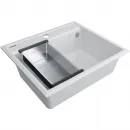 Кухонная мойка Paulmark Stepia PM115951-WH+A375-BS 59x51 см, белый