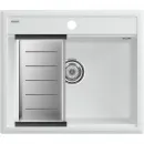 Кухонная мойка Paulmark Stepia PM115951-WH+A375-BS 59x51 см, белый