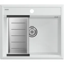 Кухонная мойка Paulmark Stepia PM115951-WH+A375-BS 59x51 см, белый