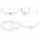 Ванна из литьевого мрамора Salini S-Sense Paola Classic 101511GF 160x77 см, отдельностоящая, покраска по RAL глянец полностью