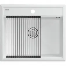 Кухонная мойка Paulmark Stepia PM115951-WH+R375-BS 59x51 см, белый
