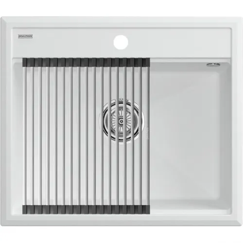 Кухонная мойка Paulmark Stepia PM115951-WH+R375-BS 59x51 см, белый