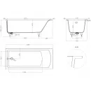 Ванна из литьевого мрамора Salini S-Sense Cascata Kit 104313GF 169,8x75 см, покраска по RAL глянец полностью