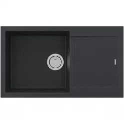 Кухонная мойка Paulmark Acrystone Extensio Anthracite PM988650-AN 86x50 см, антрацит