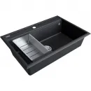 Кухонная мойка Paulmark Stepia PM117551-AN+A375-BS 75x51 см, антрацит
