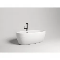 Ванна из литьевого мрамора Salini S-Stone Luce 100121M 169x87 см, отдельностоящая, белый матовый