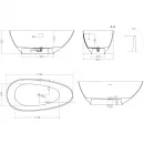 Ванна из литьевого мрамора Salini S-Stone Paola Classic 101512SMF 172x82,5 см, отдельностоящая, покраска по RAL матовый полностью